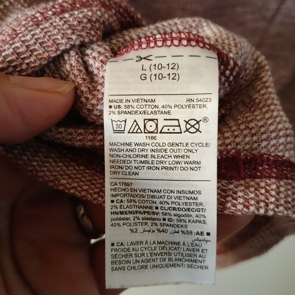 (#258) Boys Old Navy Red/White Long Sleeve Thermal Shirt Size 10/12 (LG) - Picture 4 of 7